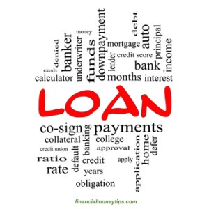 Loan Word Cloud Concept in Red Caps